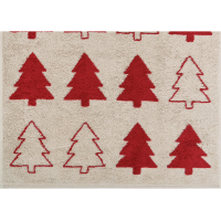 Cawö Handtücher Christmas Edition Tannenbäume 794 - Farbe: natur-rot - 32 - Gästetuch 30x50 cm