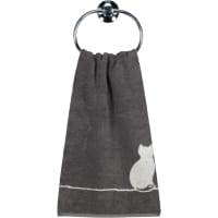 Cawö Handtücher CUTE CATS EDITION You &amp; Me 6263 - Farbe: basalt/platin - 77 - Handtuch 50x100 cm