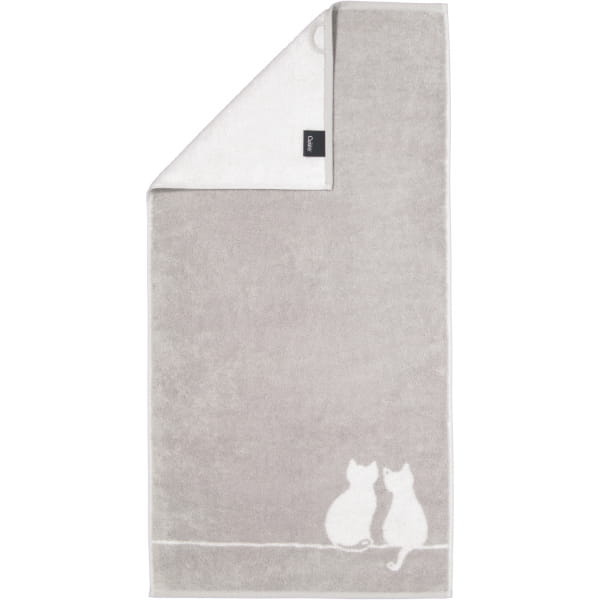 Cawö Handtücher CUTE CATS EDITION You &amp; Me 6263 - Farbe: platin/weiß - 76