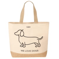 Cawö Home Beachbags WE LOVE DOGS Companion 55701 - Farbe: natur/schwarz - 39 - 40x55 cm
