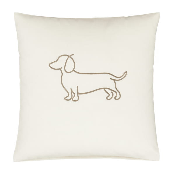 elegante Kissenbezüge WE LOVE DOGS Companion 24542 - Farbe: Natur-Beige - 7 - Nacken-Kissen 40x40 cm