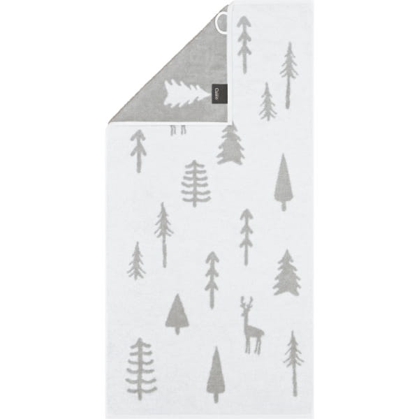 Cawö Handtücher WINTER EDITION Tannen 6273 - Farbe: weiß/platin - 67 - Hand günstig online kaufen