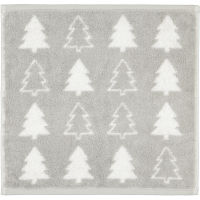 Cawö Christmas Edition Tannenbäume 958 - 3er Pack Seiftücher 30x30 cm - Farbe: platin - 76 - 30x30 c