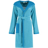 Esprit Damen Bademantel Striped Hoody Kapuze - Farbe: turquoise - 002