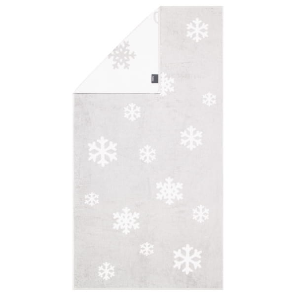 Cawö Handtücher WINTER EDITION Schneekristalle 6270 - Farbe: platin/weiß - 76 - Duschtuch 70x140 cm