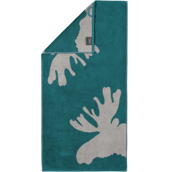 Cawö Christmas Edition Elch 927 - Farbe: smaragd - 44 - Handtuch 50x100 cm