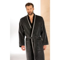 Cawö - Herren Bademantel Kimono 4839 - Farbe: silber/schwarz - 79 - L
