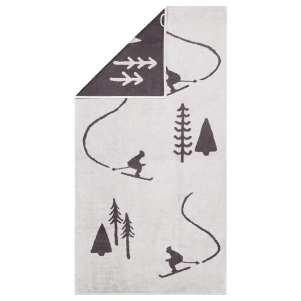 Cawö Handtücher WINTER EDITION Skifahrer 6272 - Farbe: platin/basalt - 70 - Duschtuch 70x140 cm
