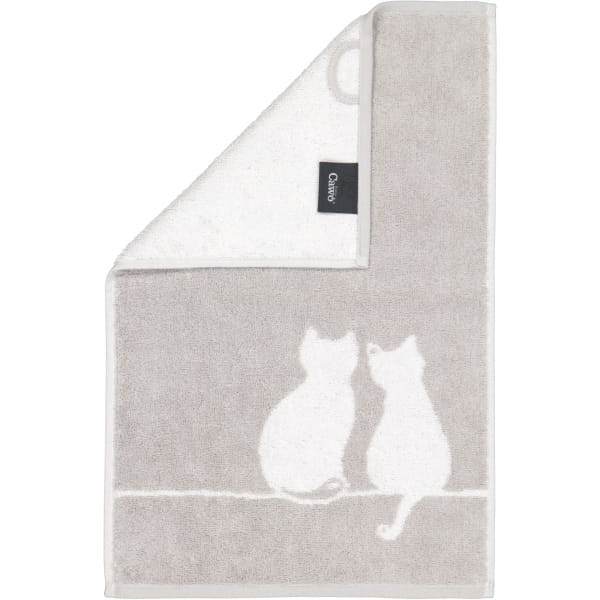 Cawö Handtücher CUTE CATS EDITION You & Me 6263 - Farbe: platin/weiß - 76 - günstig online kaufen