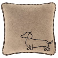 Cawö Kissenhüllen WE LOVE DOGS Companion 62480 - Farbe: schwarz/beige - 93 - 50x50 cm