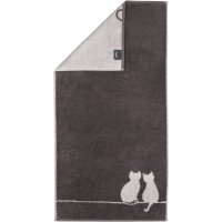Cawö Handtücher CUTE CATS EDITION You & Me 6263 - Farbe: basalt/platin - 77 - Handtuch 50x100 cm