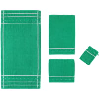 Vossen Quadrati - Farbe: emerald/weiß - 062 Seiflappen 30x30 cm