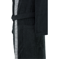 Egeria Bademantel Kimono Black&amp;White - Farbe: black - 091 (011026)
